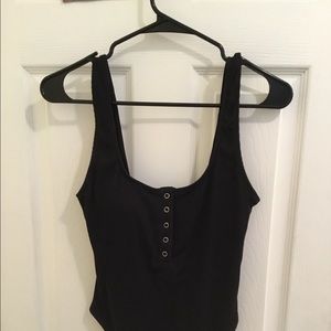 aerie one piece ribbed snap swimsuit